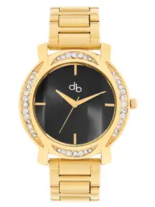 DressBerry Women Brass Embellished Dial & Straps Analogue Watch DB-SS24-19D