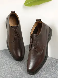 Teakwood Leathers Men Textured Leather Formal Derbys