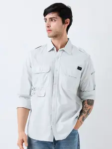 SPYKAR Men Spread Collar Solid Cotton Casual Shirt