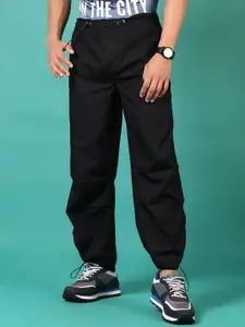 V-Mart Men Cotton Regular Fit Mid-Rise Joggers Trousers