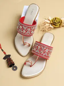 V-WALK Women Embellished Ethnic One Toe Flats