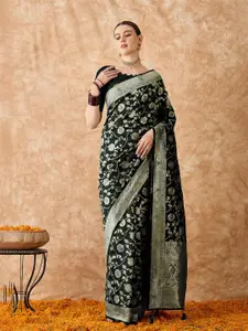 DEVATITHI Ethnic Motifs Zari Silk Blend Banarasi Saree