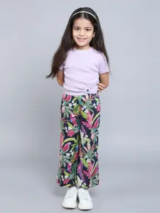 taffykids Girls Round Neck Pure Cotton Top With Palazzos