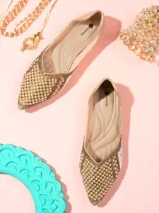 DIVASTRI Women Embellished Ethnic Open Toe Flats