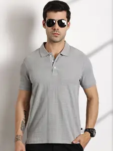 Thomas Scott Men Textured Polo Collar Regular Fit T-shirt