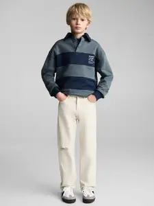 Mango Kids Boys Straight Fit Ribbed Jeans