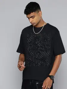 Moda Rapido Men Graphic Printed Round Neck Cotton Oversized Fit T-shirt
