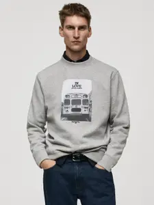 MANGO MAN Printed Sweatshirt