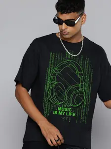 Moda Rapido Men Typography Printed Round Neck Cotton Oversized Fit T-shirt