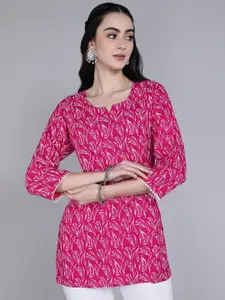 Tviksha Fashion Women Floral Printed U-Neck Straight Kurti