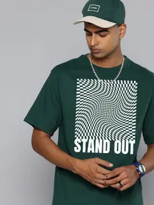 Moda Rapido Men Typography Printed Round Neck Cotton Oversized Fit T-shirt