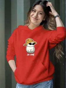 KASHIAN Women Printed Hooded Sweatshirt