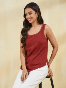Fabindia Women Round Neck Cotton Top