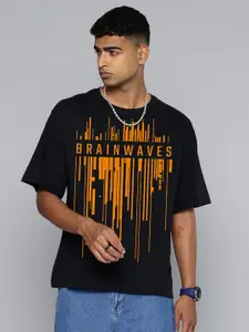 Moda Rapido Men Typography Printed Round Neck Cotton Oversized Fit T-shirt