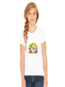 SHUBHAM DESIGNER GALLERY Girls Typography Printed Round Neck T-shirt