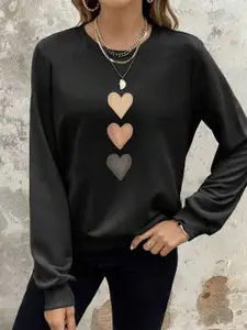 KASHIAN Women Printed Hooded Sweatshirt