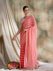 DEVATITHI Striped Silk Blend Saree