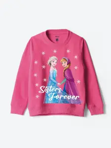 YK Disney Girls Graphic Printed Sweatshirt