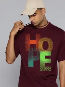 Moda Rapido Men Typography Printed Round Neck Cotton Oversized Fit T-shirt