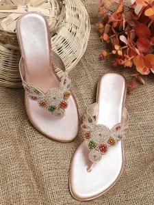 V-WALK Women Embellished Block Heel Sandals