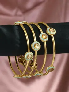 Anouk Set Of 4 Gold-Plated Stone-Studded Bangles