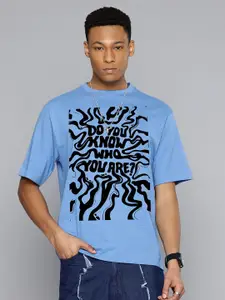 Moda Rapido Men Typography Printed Round Neck Cotton Oversized Fit T-shirt