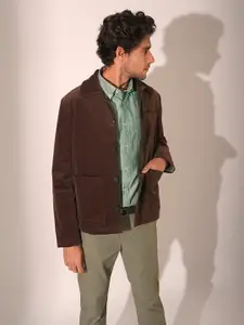 SELECTED Men Button-Down Collar Solid Cotton Casual Shirt