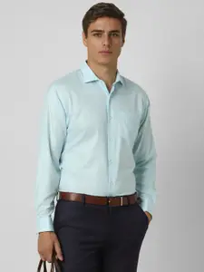 Van Heusen Men Spread Collar Solid Cotton Formal Shirt
