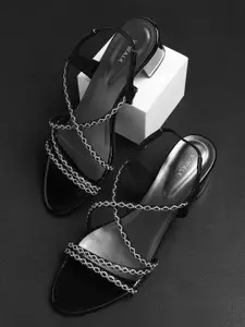 V-WALK Embellished Party Block Sandals
