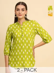 Anouk Rustic Women Pack of 2 Geometric Printed Short Kurti