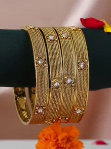 Anouk Set Of 4 Stone-Studded 24CT Gold-Plated Bangles