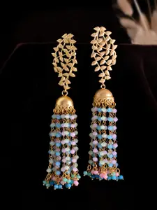 Silvermerc Designs Gold-Plated Beaded Contemporary Drop Earrings