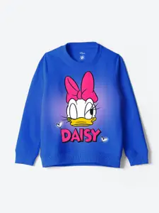 YK Disney Girls Graphic Printed Pure Cotton Sweatshirt