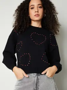 max Women Embroidered Pullover with Embellished Detail