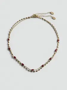 MANGO Double-Chain Crystal Necklace