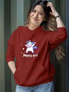 KASHIAN Women Printed Hooded Sweatshirt