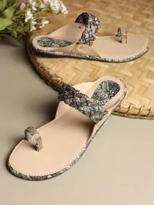 Ladies Hub Women Printed One Toe Flats