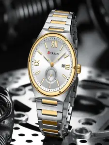 Curren Men Bracelet Style Straps Analogue Watch CR-8471-TT-White