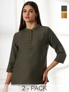 Anouk Rustic Thread Work Thread Work Short Kurti