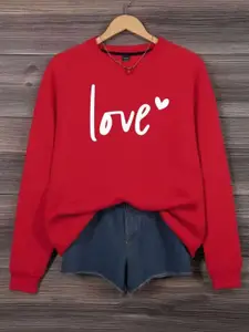 KASHIAN Women Typography Printed Pullover Sweatshirt