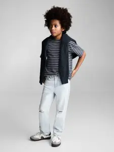 Mango Kids Boys Straight Fit Ribbed Jeans