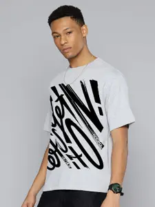 Moda Rapido Men Abstract Printed Round Neck Cotton Oversized Fit T-shirt