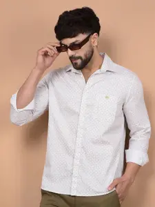 Crimsoune Club Men Premium Slim Fit Spread Collar Abstract Printed Cotton Casual Shirt