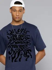 Moda Rapido Men Typography Printed Round Neck Cotton Oversized Fit T-shirt