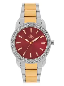 DressBerry Women Brass Embellished Dial & Straps Analogue Watch MFBTMLDBA12