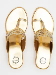 Dhaga Women Embellished Party Block Heel Kolhapuri