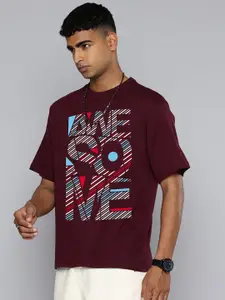 Moda Rapido Men Typography Printed Round Neck Cotton Oversized Fit T-shirt