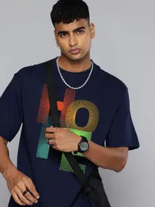 Moda Rapido Men Typography Printed Round Neck Cotton Oversized Fit T-shirt