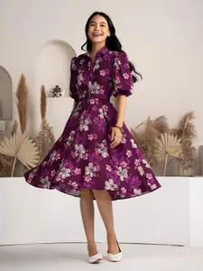 DressBerry Women Floral Printed Fit & Flare Dress
