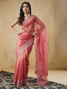 RACHNA Embroidered Net Saree